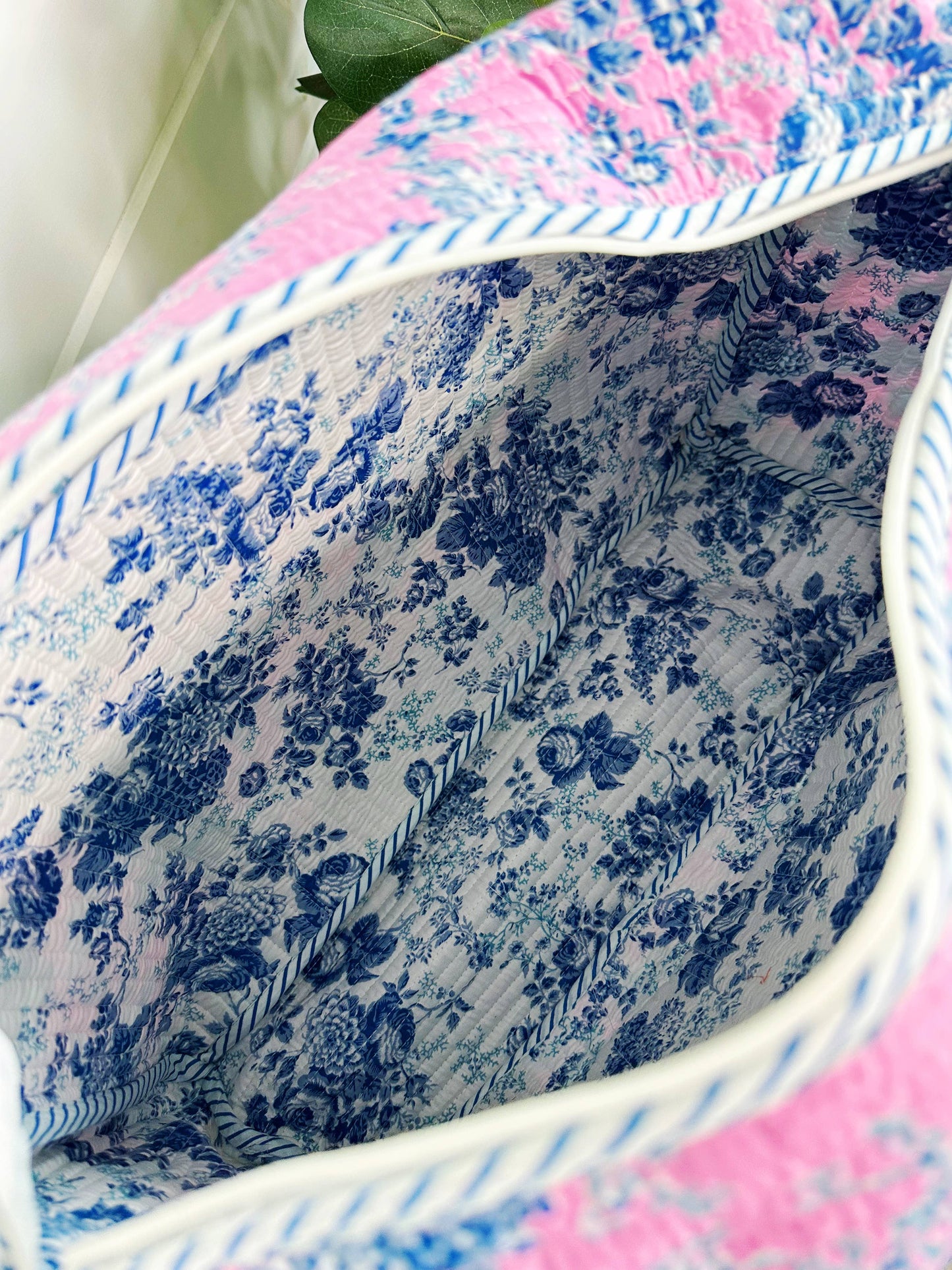 Quilted Duffle Bag | Cottage Floral Weekender Overnight Bag
