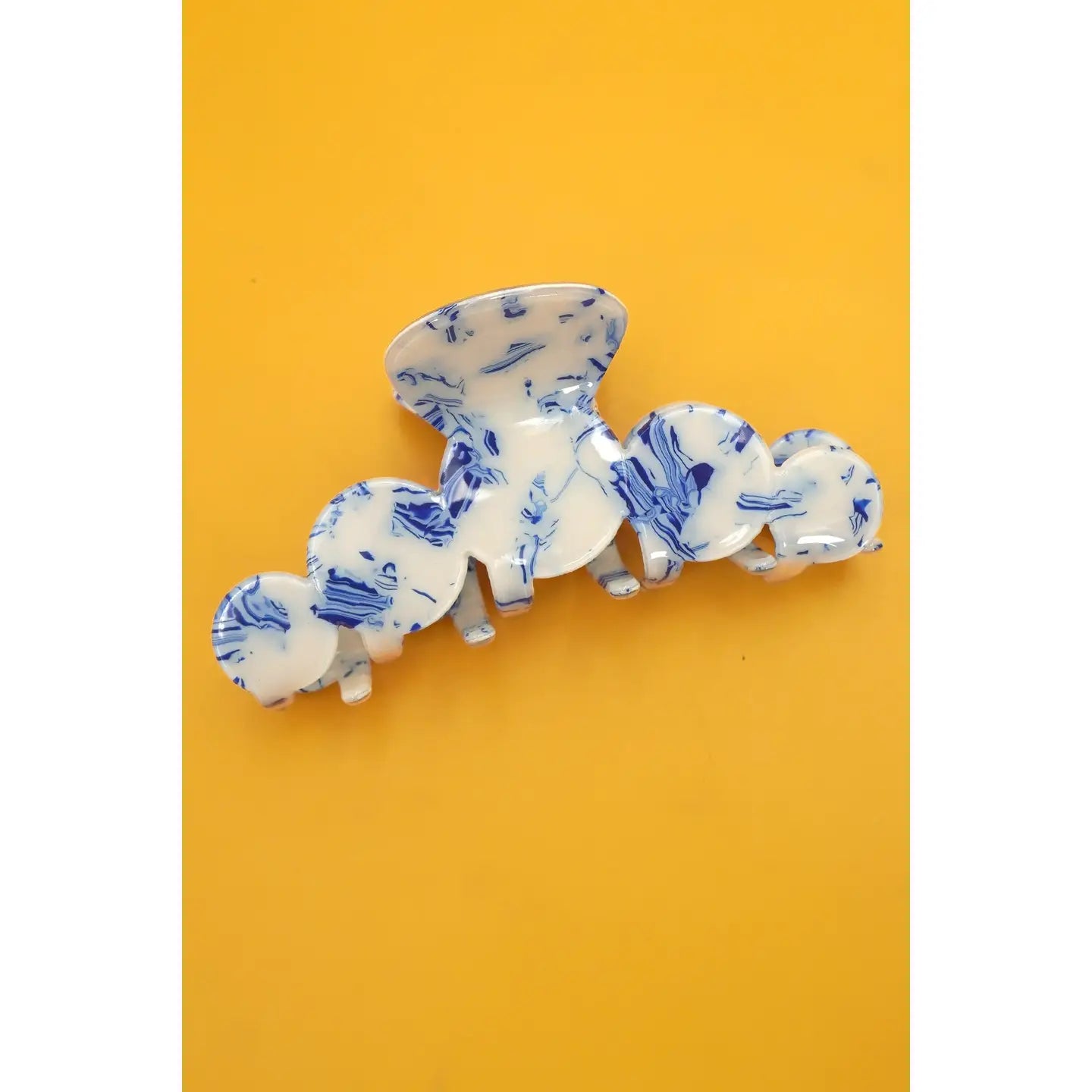 VINTAGE PORCELAIN STYLE HALF MOON HAIR CLAW CLIPS