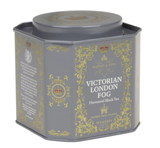 Harney and Sons Victorian London Fog tea 30 sachet Historic Royal Palaces tin