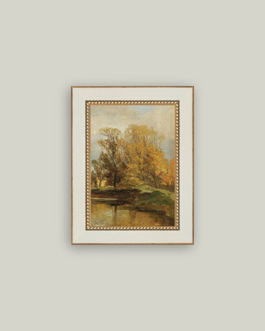 Autumn Study Framed Antique Art: 4x6