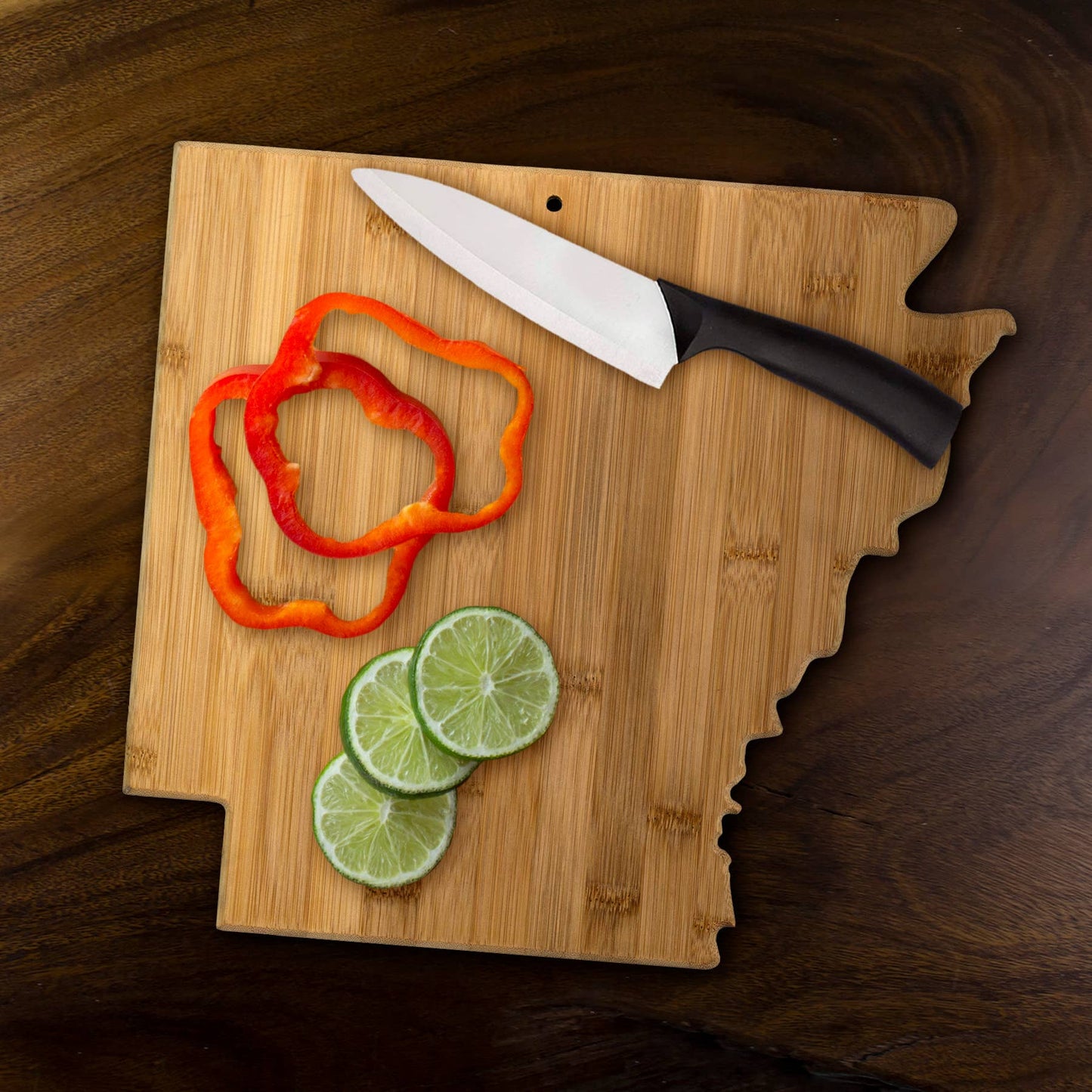 Arkansas State-Shaped Bamboo Serving & Cutting Board