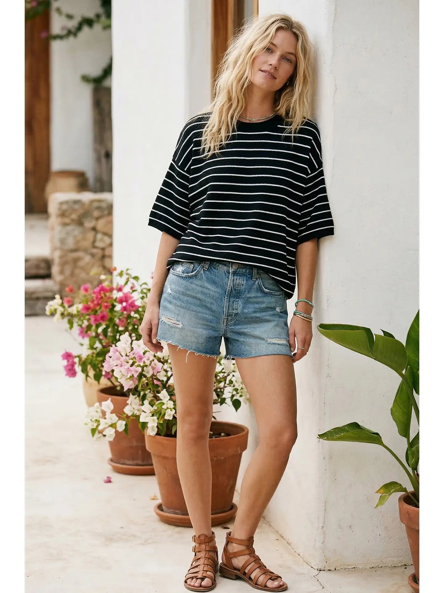 Easy Days Striped Knit Top