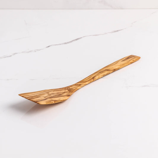 Curved Olive Wood Turner – Handmade Spatula for Cooking