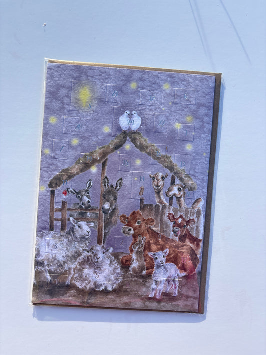 Away in a Manger Advent Card