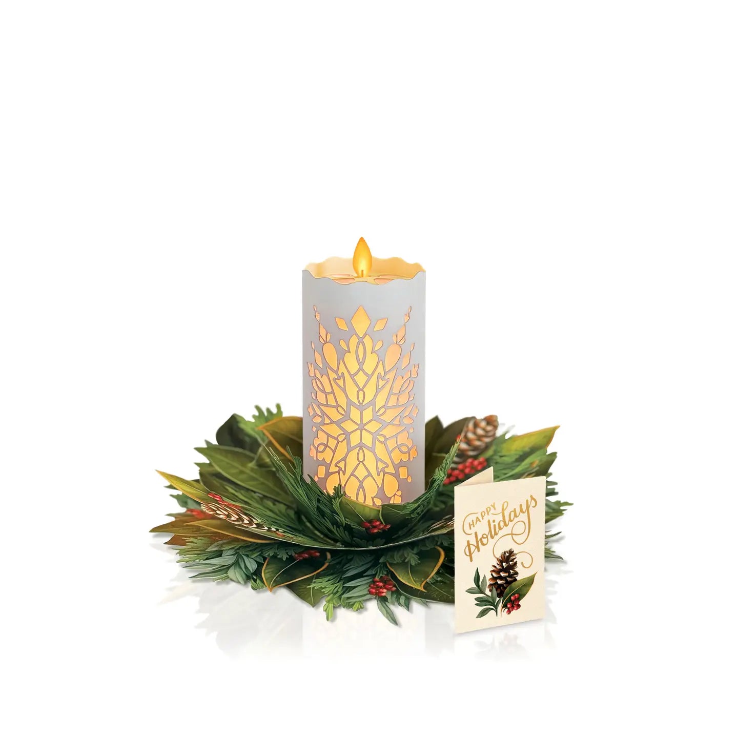 Candle with Lights Greeting Card