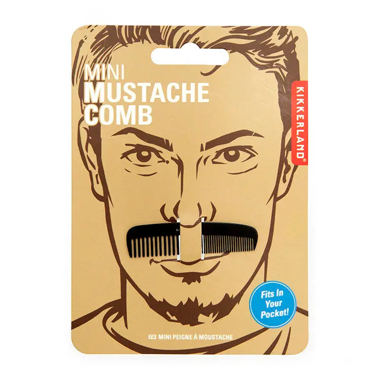 Kikkerland Mini Stainless Steel Mustache Comb