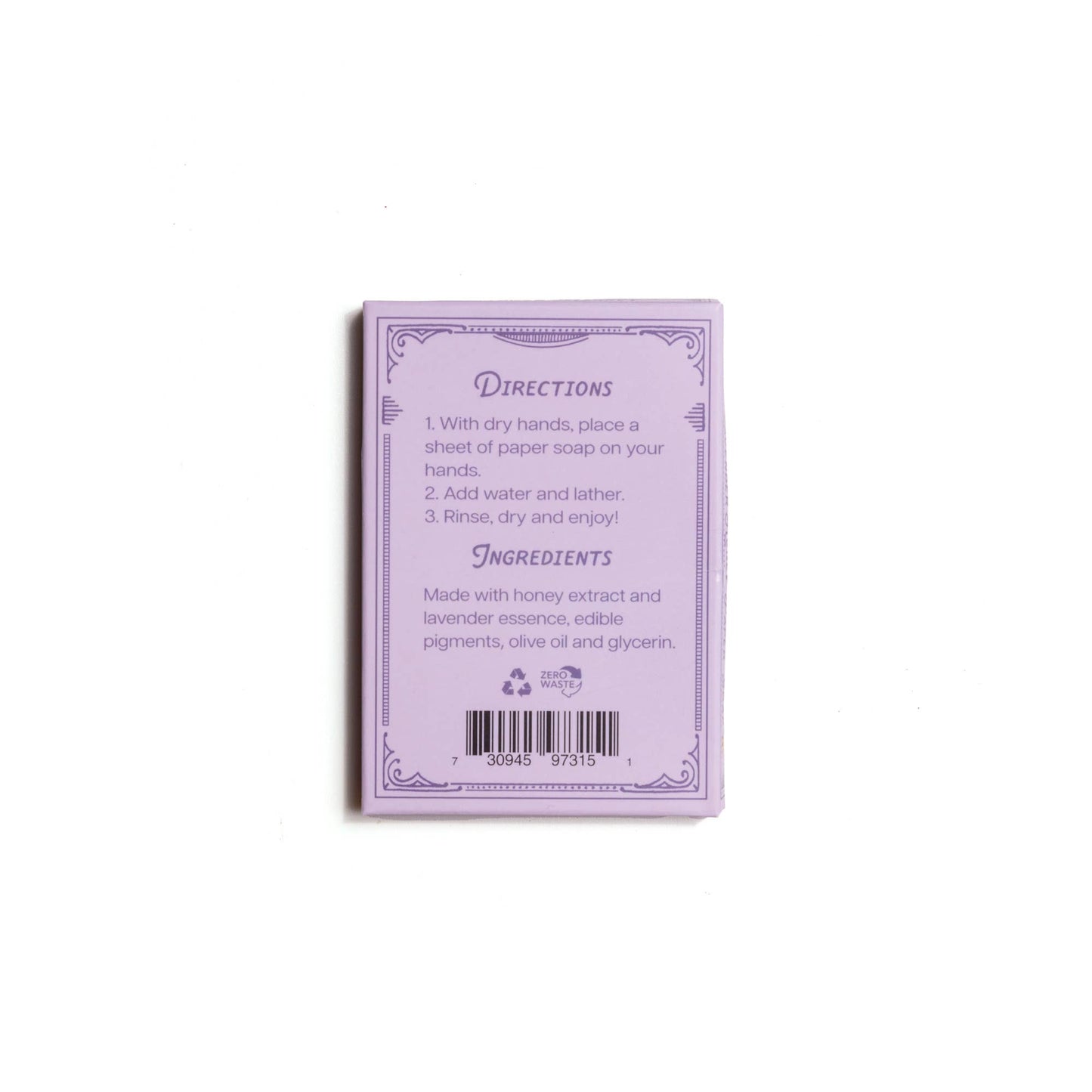 Paper Soap – Lavender Honey Scent, Travel Size, 50 Sheets