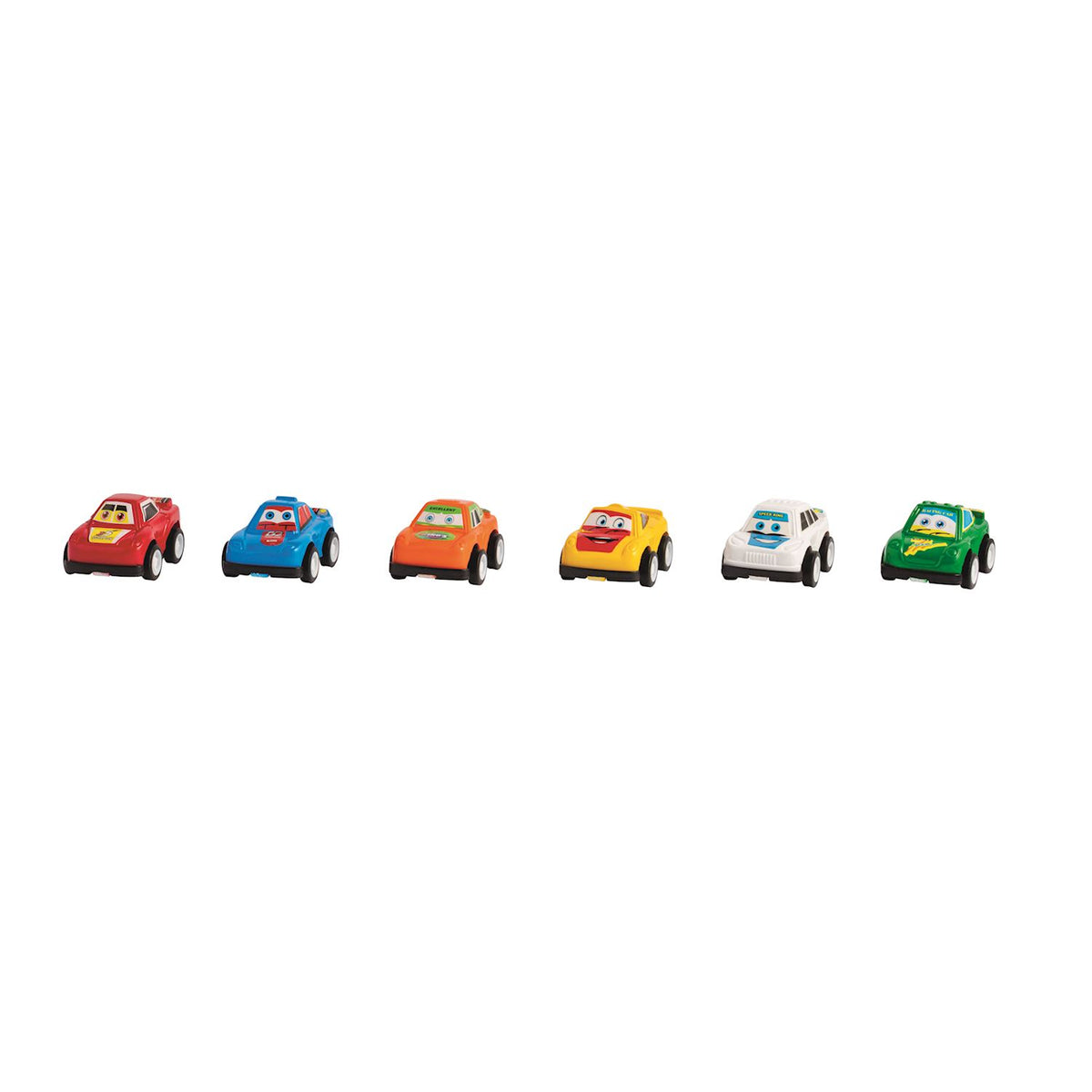 Mud Pie Blue Race Car Rally set of six colorful mini pullback toy cars