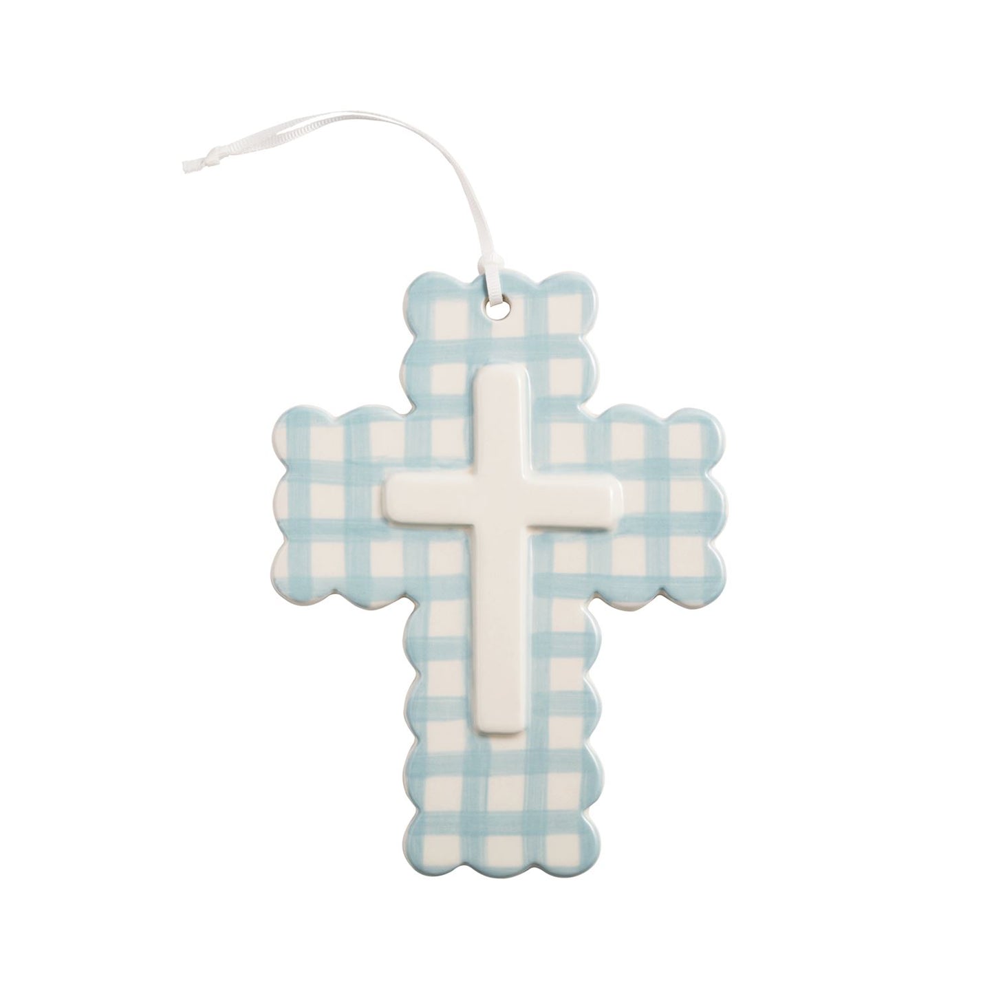 Scalloped Gingham Cross