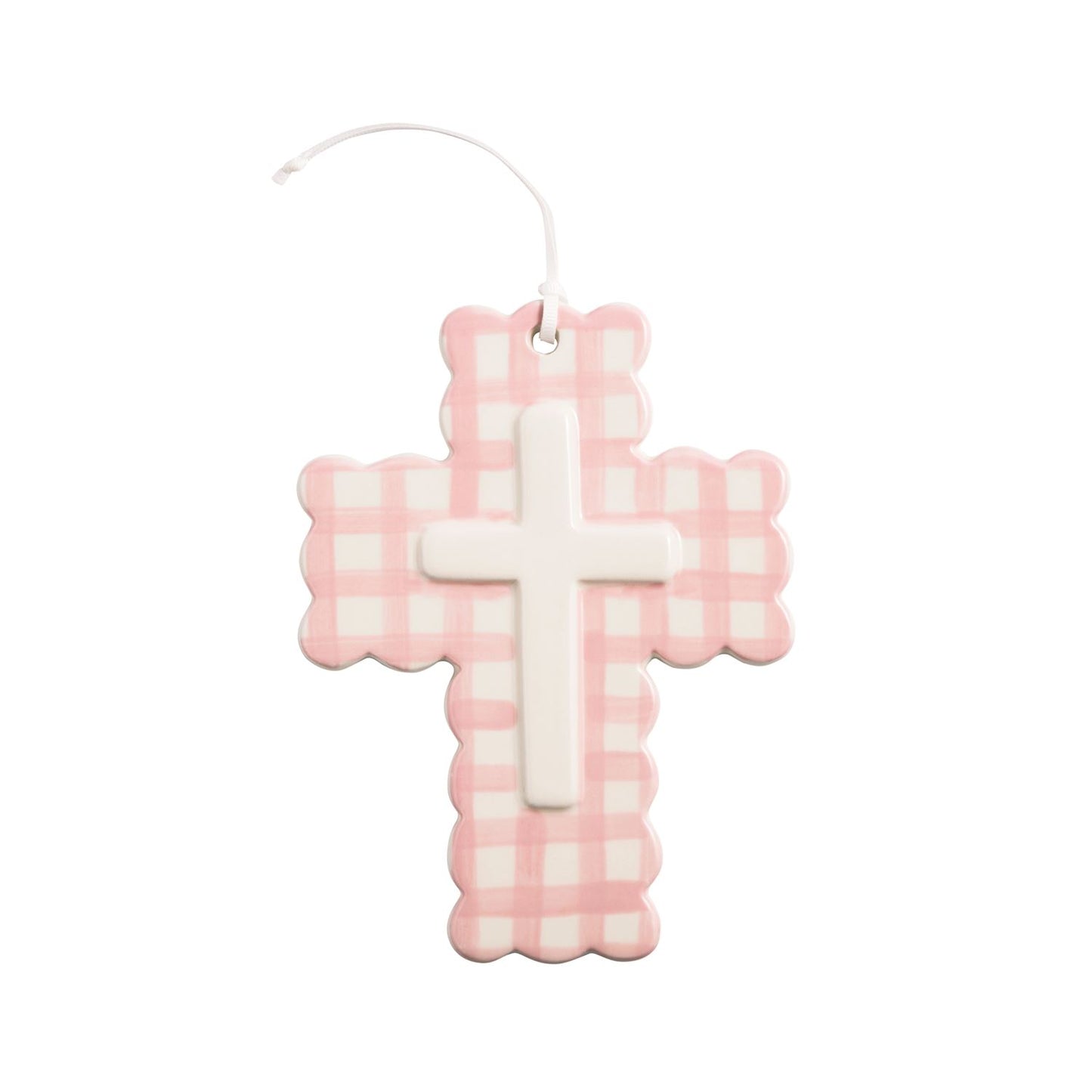 Scalloped Gingham Cross