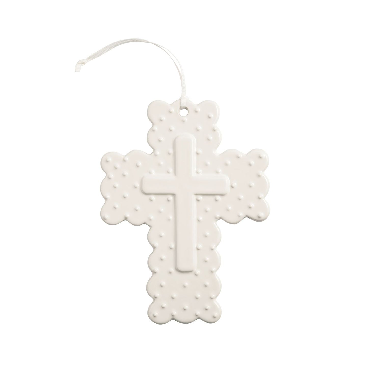 Scalloped Gingham Cross