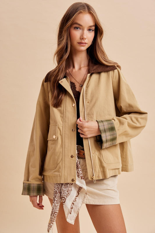 The Hadley Cotton Barn Jacket – Tartan Lined