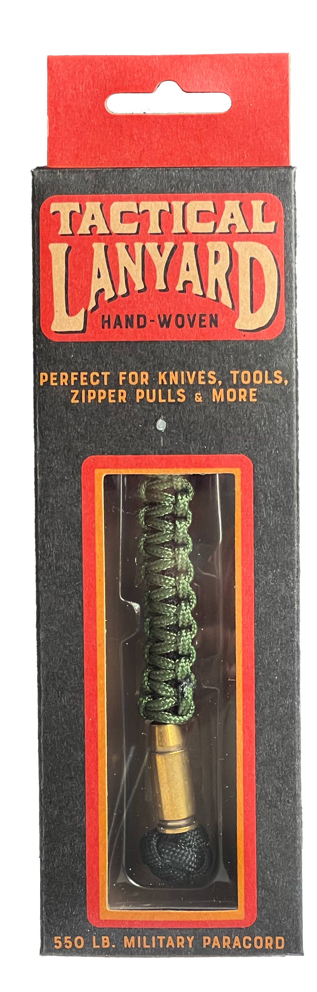 Green paracord Lanyard w/ Brass Bullet Bead