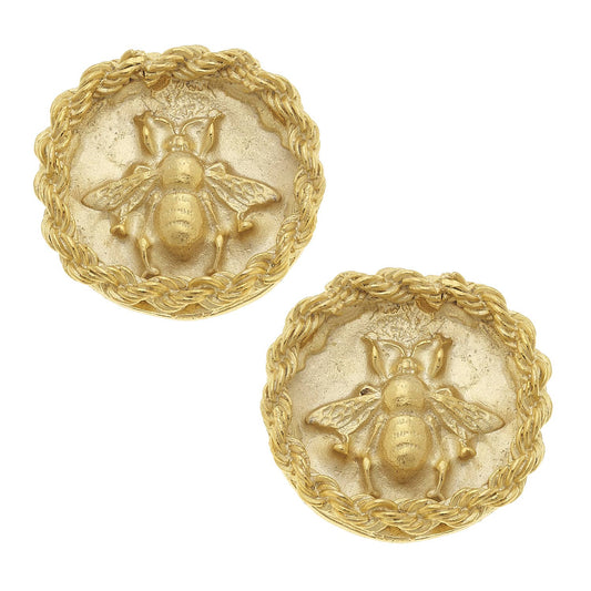 Gold Bee Intaglio Earrings | Susan Shaw
