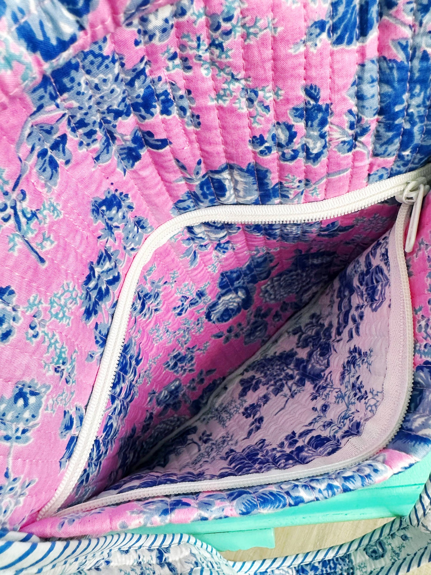 Quilted Duffle Bag | Cottage Floral Weekender Overnight Bag