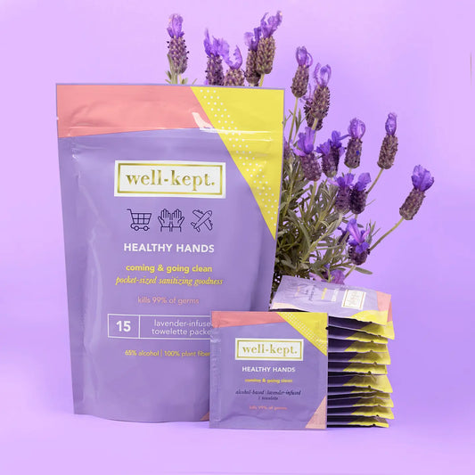 Lavender Pouch Hand Wipes