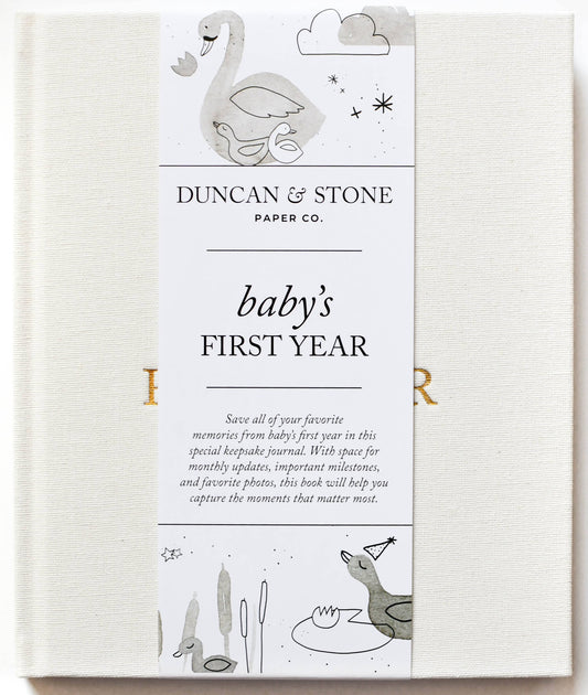 Cream Baby's First Year Memory Book & Photo Album