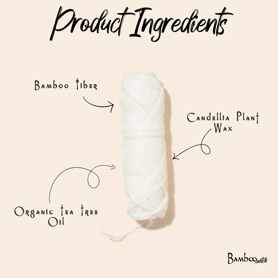 Vegan Bamboo Floss  Natural White