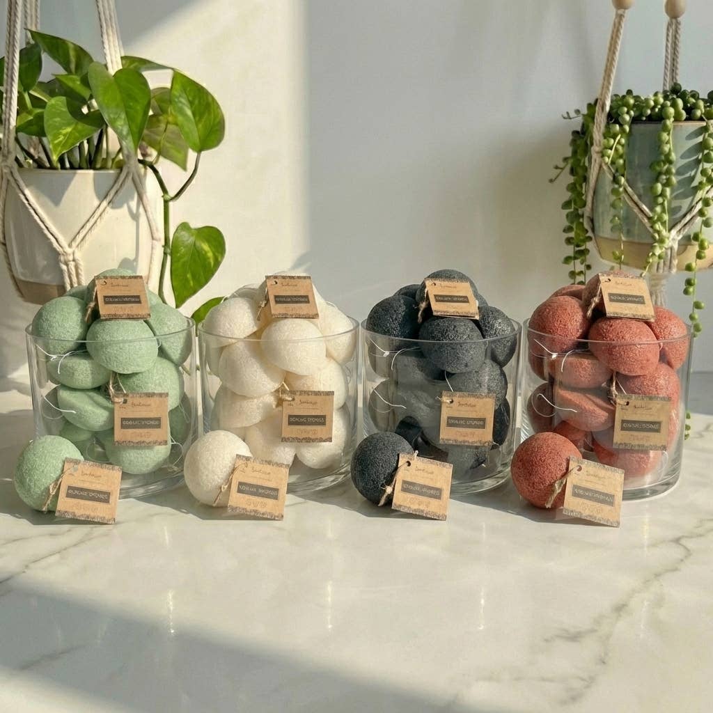 Charcoal Konjac Facial Cleansing Sponge