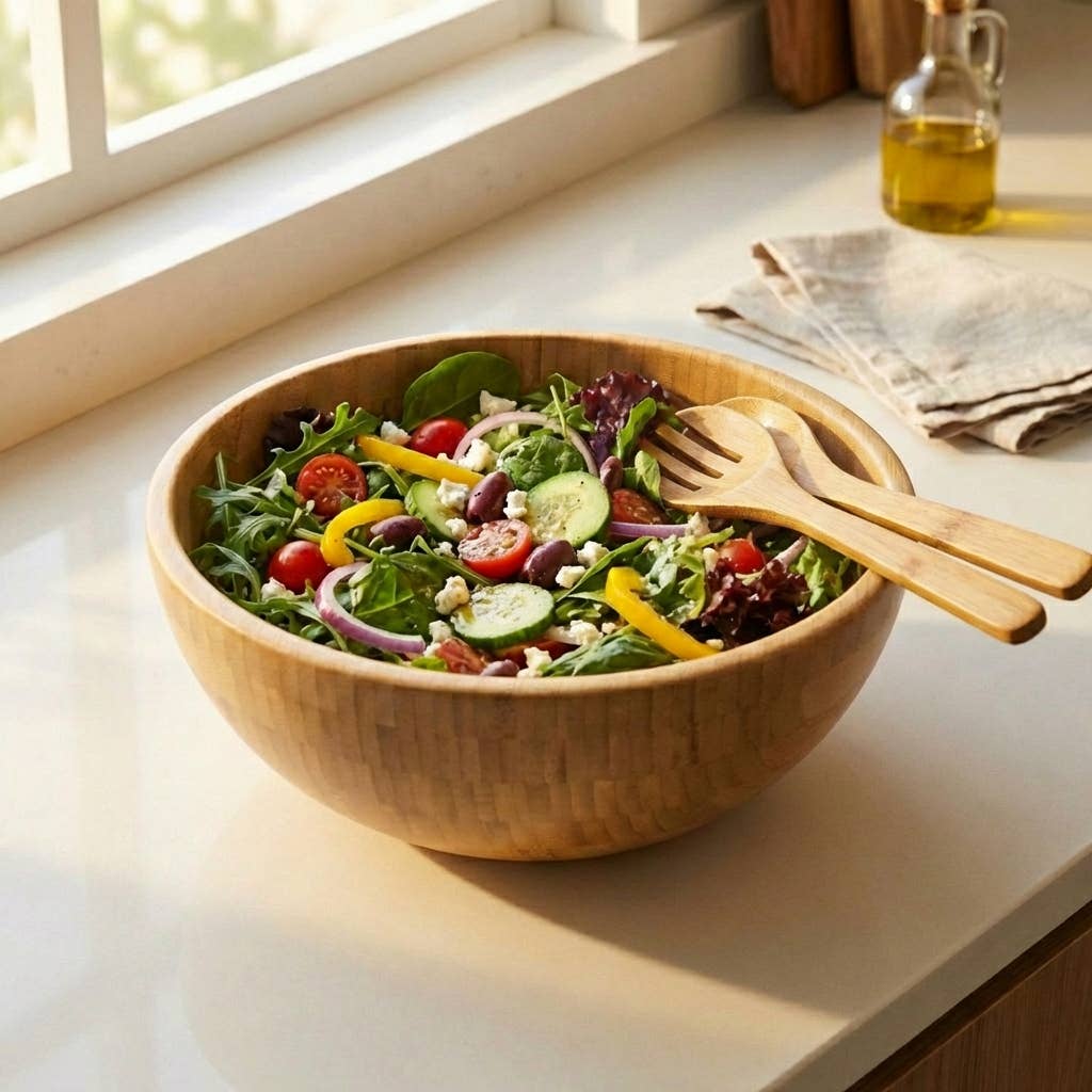 Large Bamboo Serving Bowl