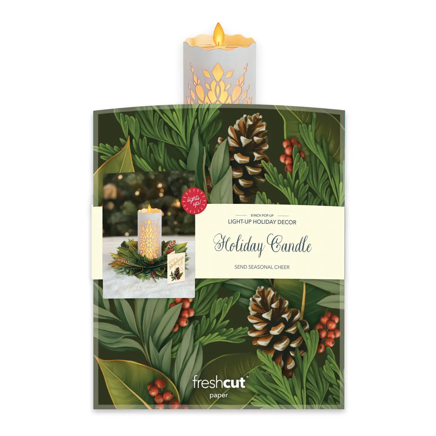 Candle with Lights Greeting Card