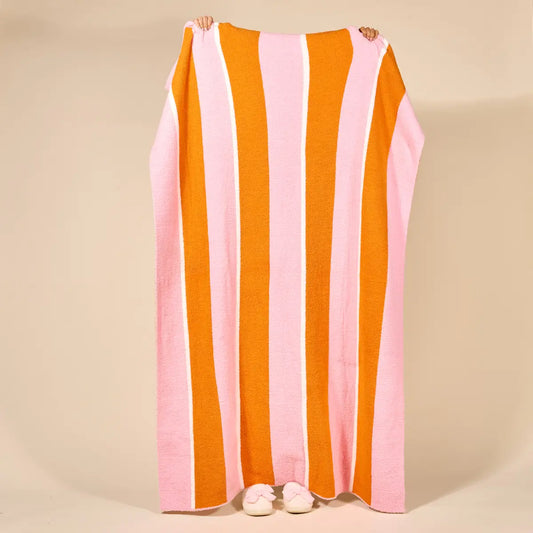 Sicily Stripes Pink Cozy Dreams Luxe Blanket