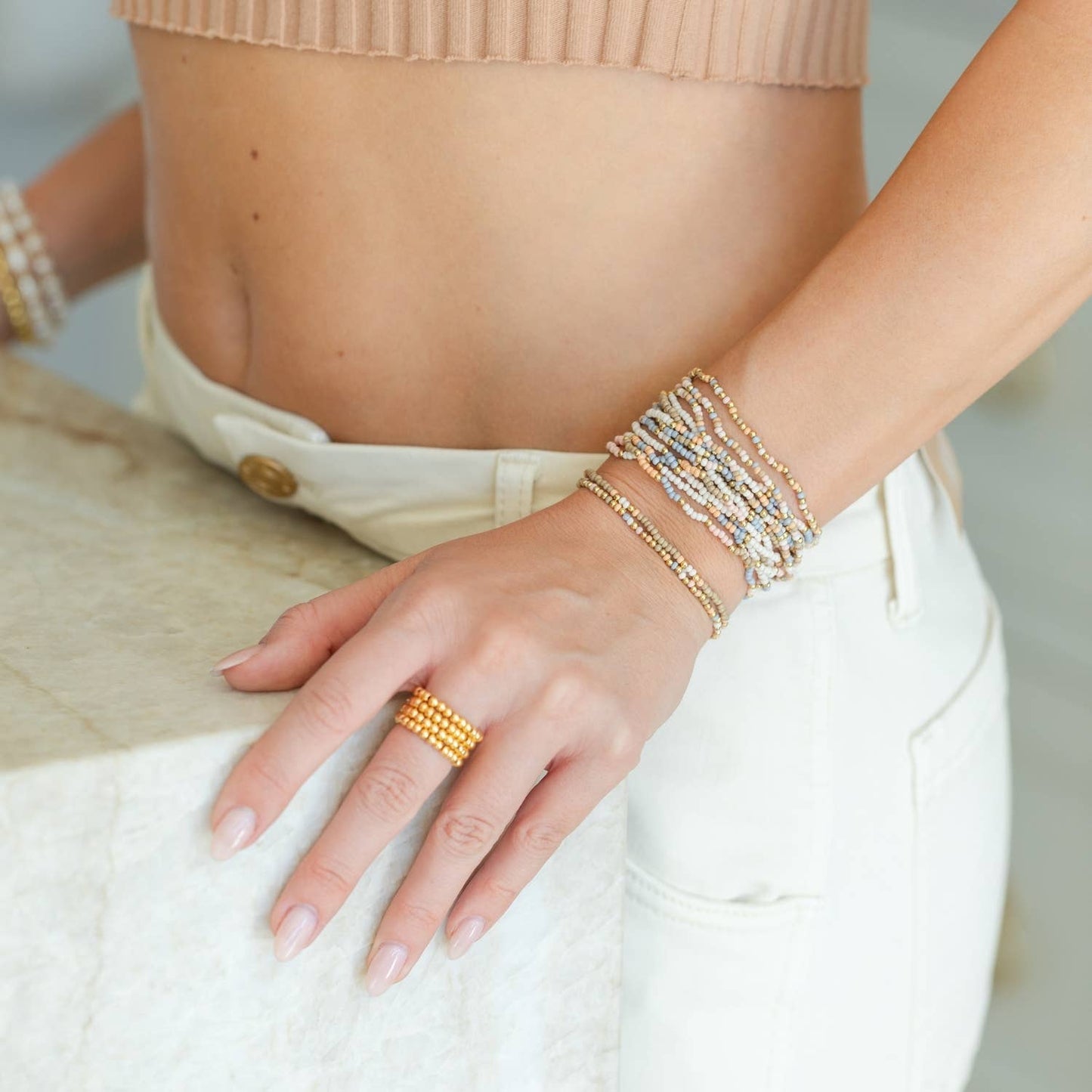 Asst 2mm Stretch Seed Bead Bracelets