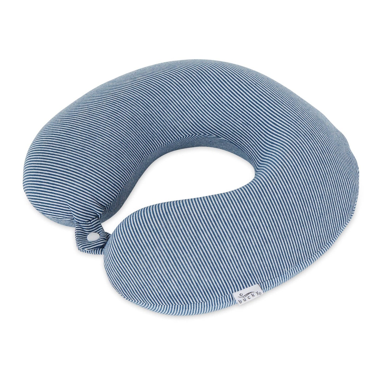 Jersey Stripe - Memory Foam Neck Pillow - Navy Stripe