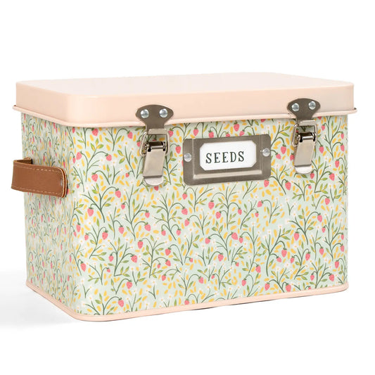 Strawberry Meadow Tin Seed Storage Box