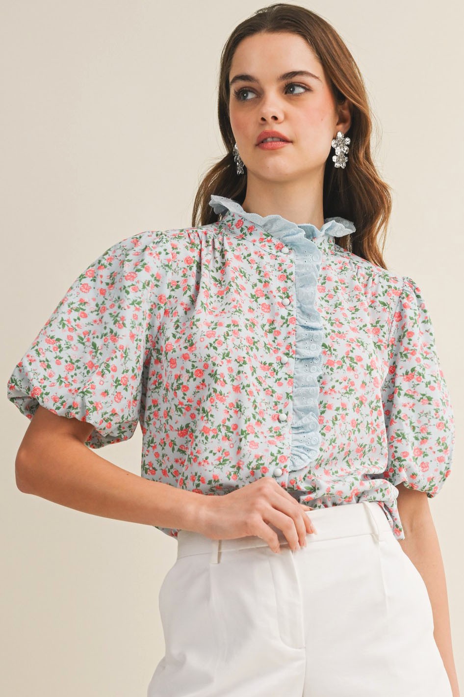 Heirloom Bloom Ruffle Top