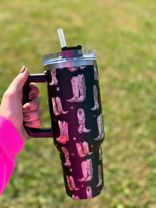 Black Boots 40oz Stainless Steel Tumbler