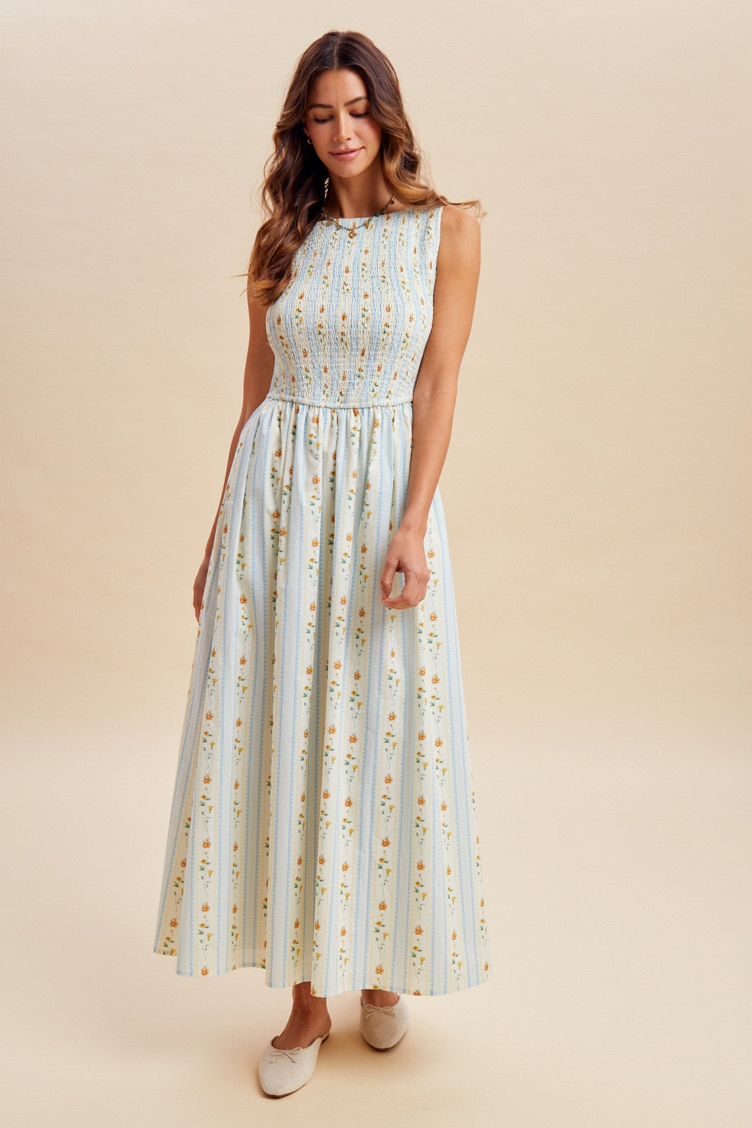 Cottagecore Blue Floral Cotton Maxi Dress – Six Arrows Farm and Gift