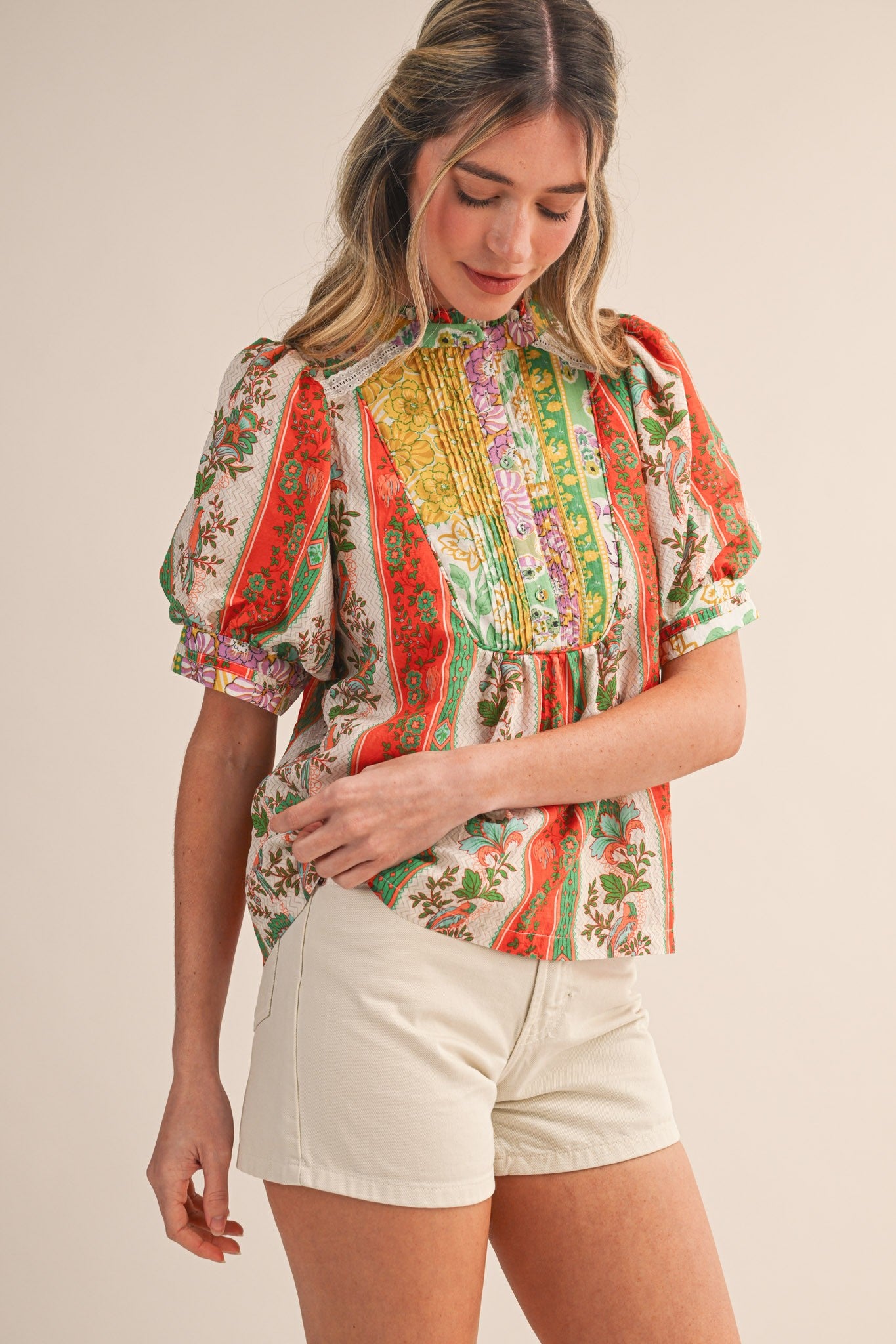 The Golden Meadow Pintuck Top