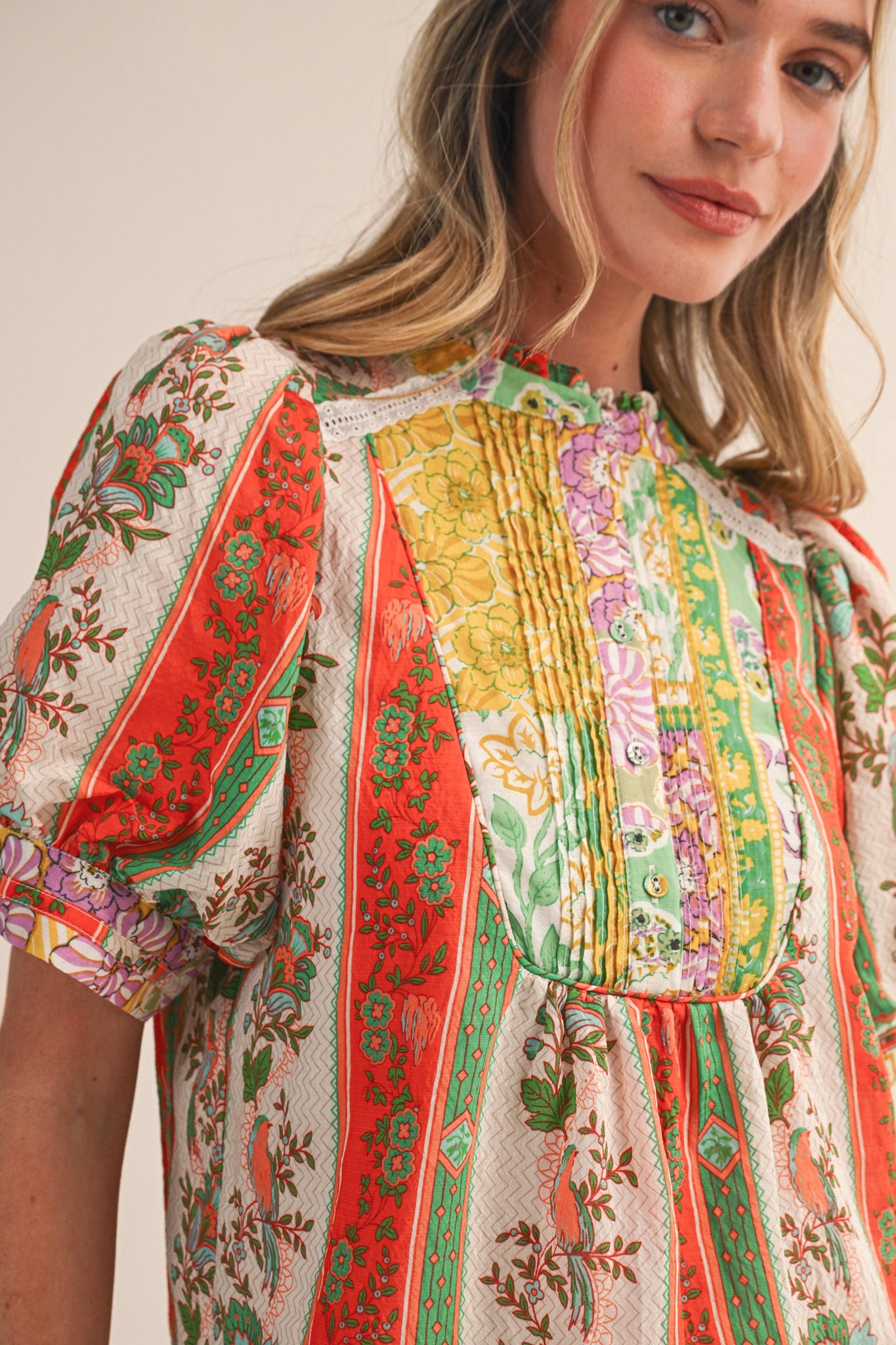 The Golden Meadow Pintuck Top