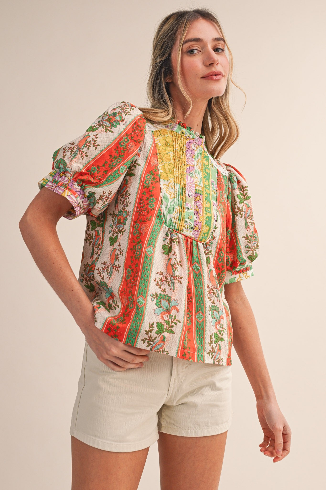 The Golden Meadow Pintuck Top