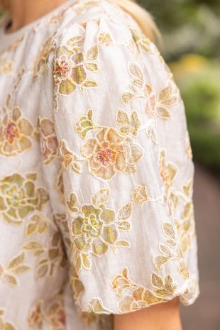The Autumn Garden Embroidered Floral Top