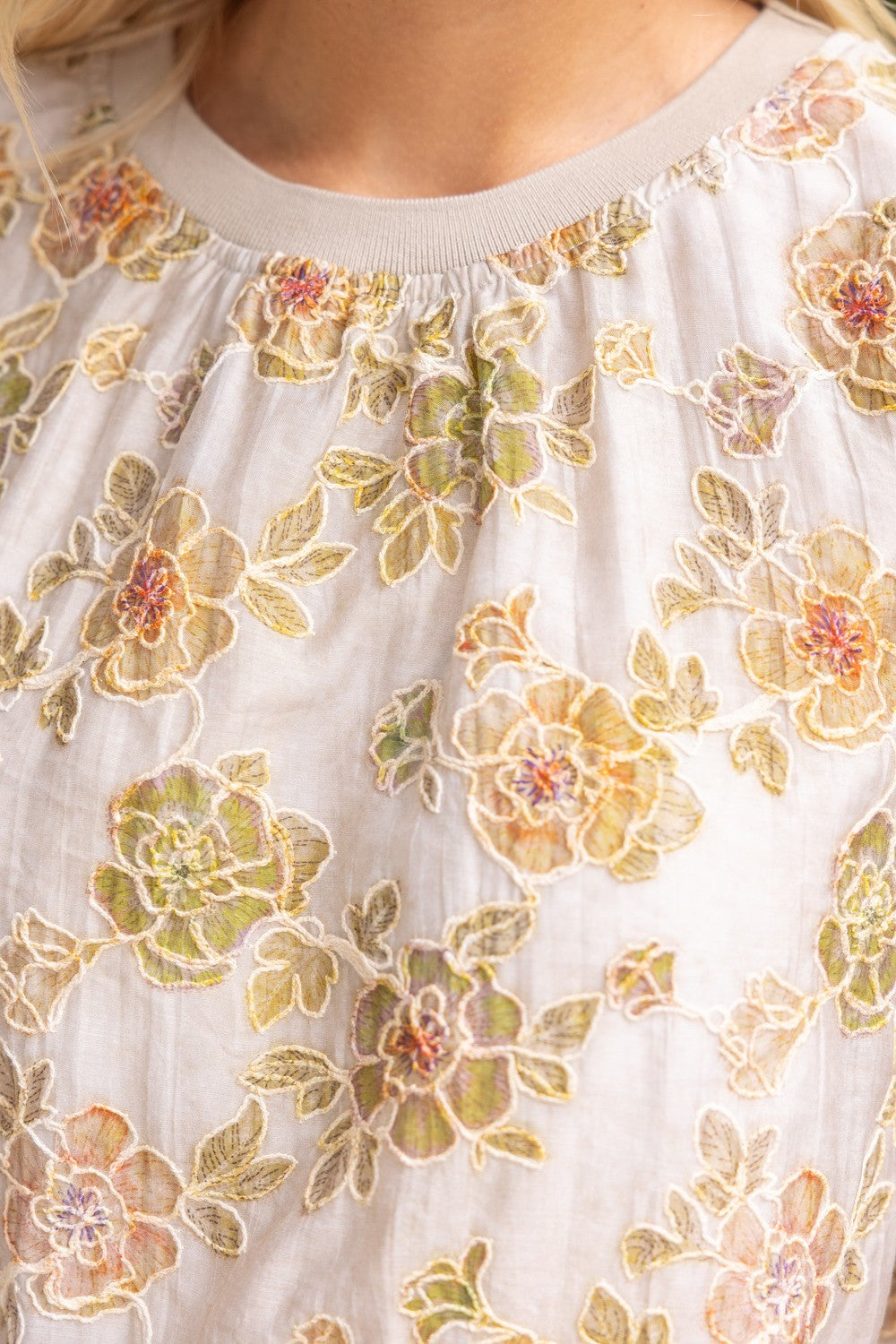 The Autumn Garden Embroidered Floral Top