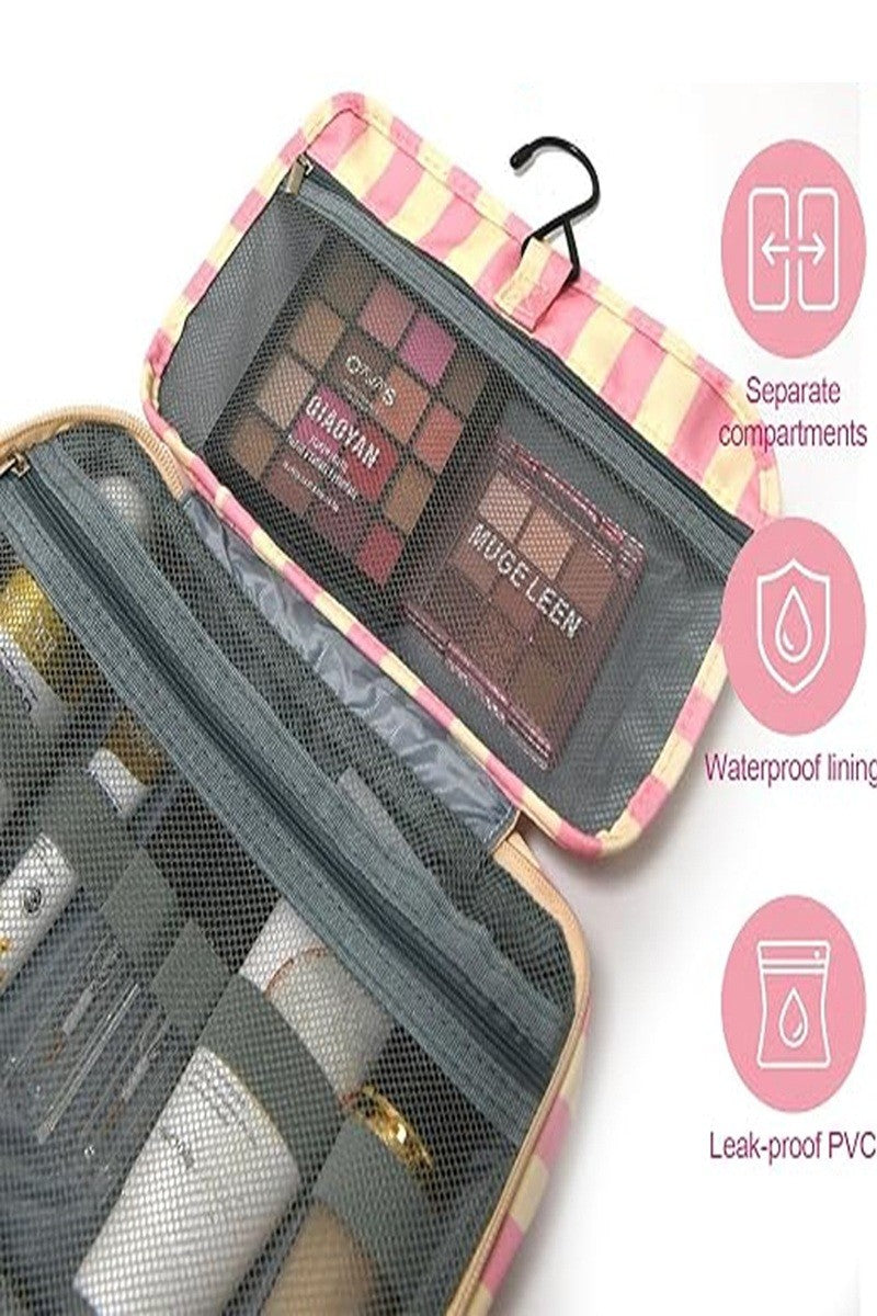 Jet Set Striped Hanging Toiletry Bag