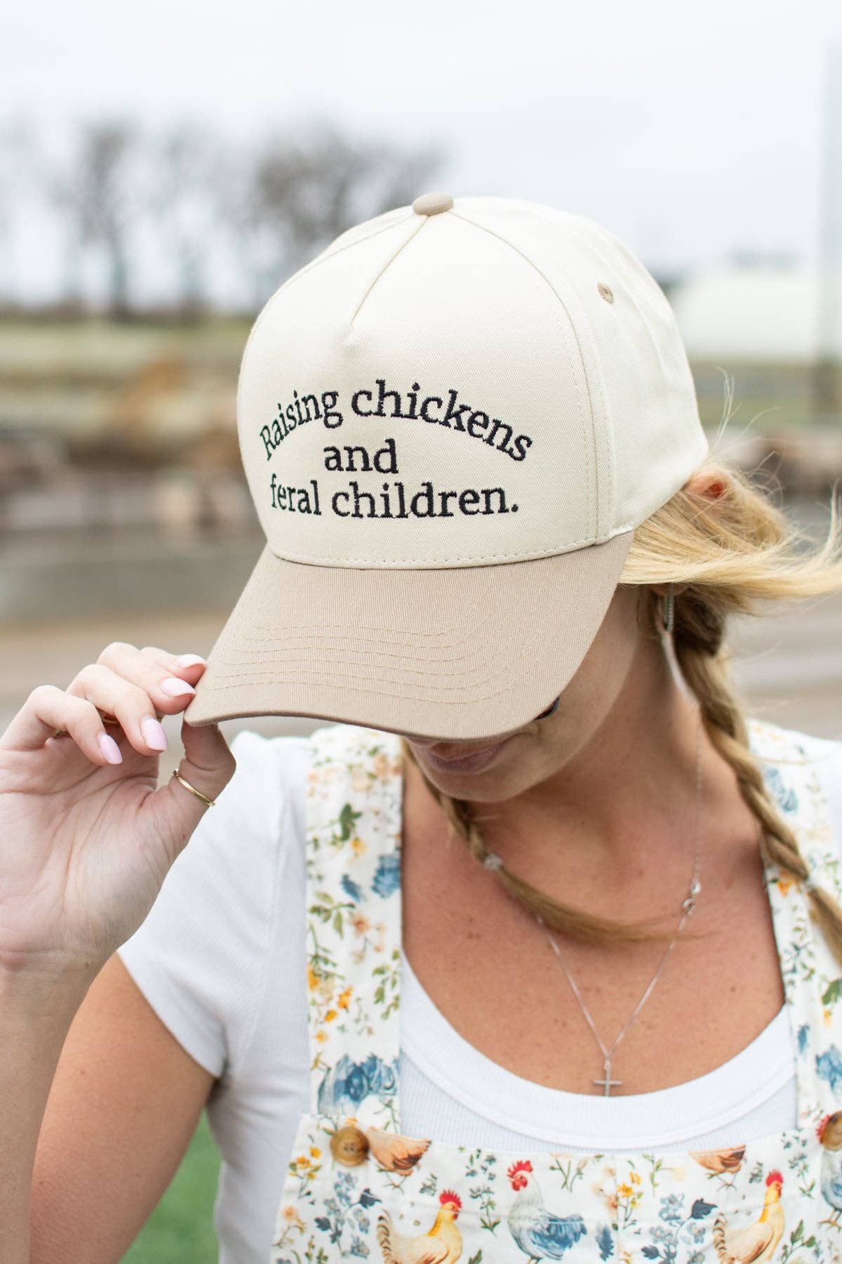'Raising Chickens and Feral Children Trucker Hat
