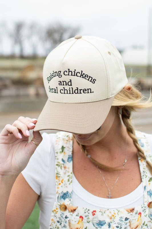 'Raising Chickens and Feral Children Trucker Hat