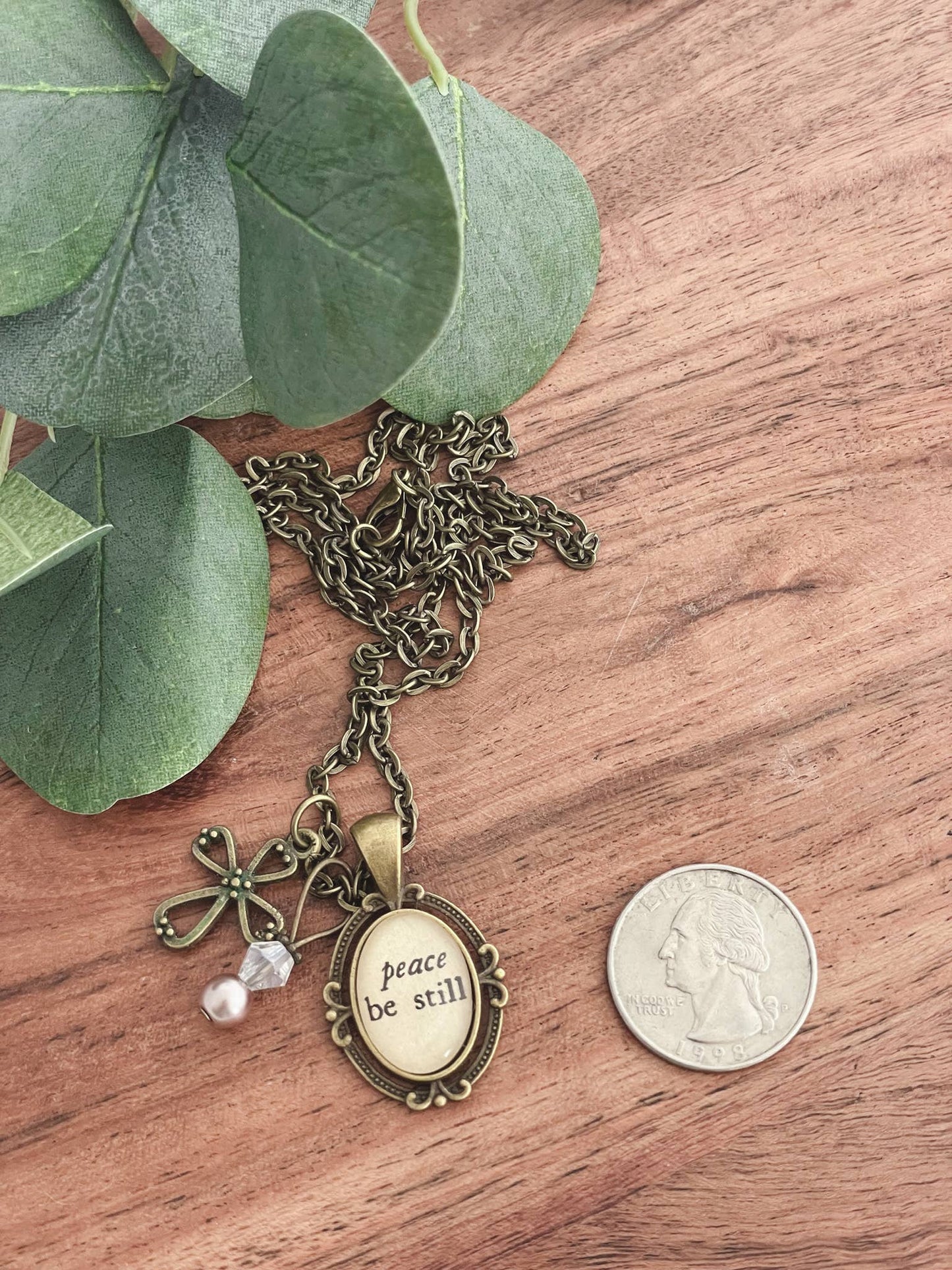 Peace Be Still Bible verse necklace Inspirational Jewelry