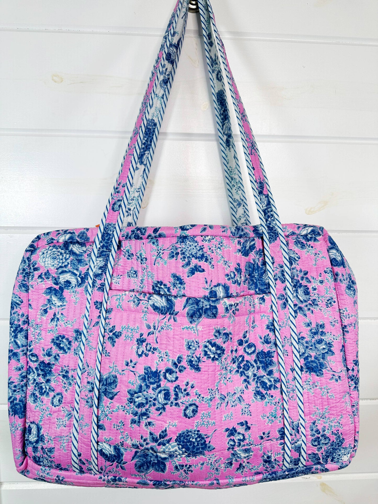 Quilted Duffle Bag | Cottage Floral Weekender Overnight Bag