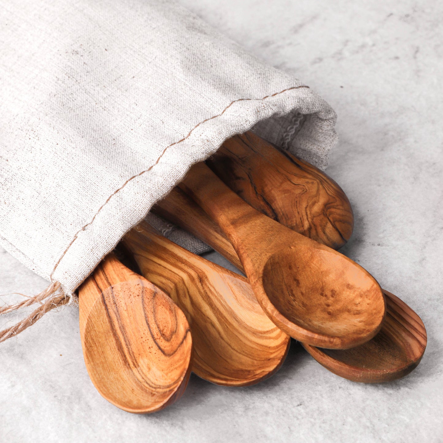 Mini Olive Wood Spoon – Handmade Spice Spoon