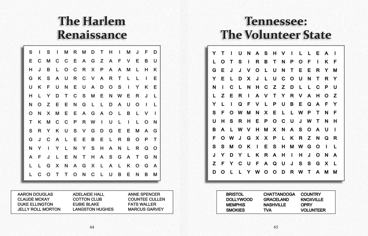 Large-print American history puzzles inside Another Great American Puzzle Book