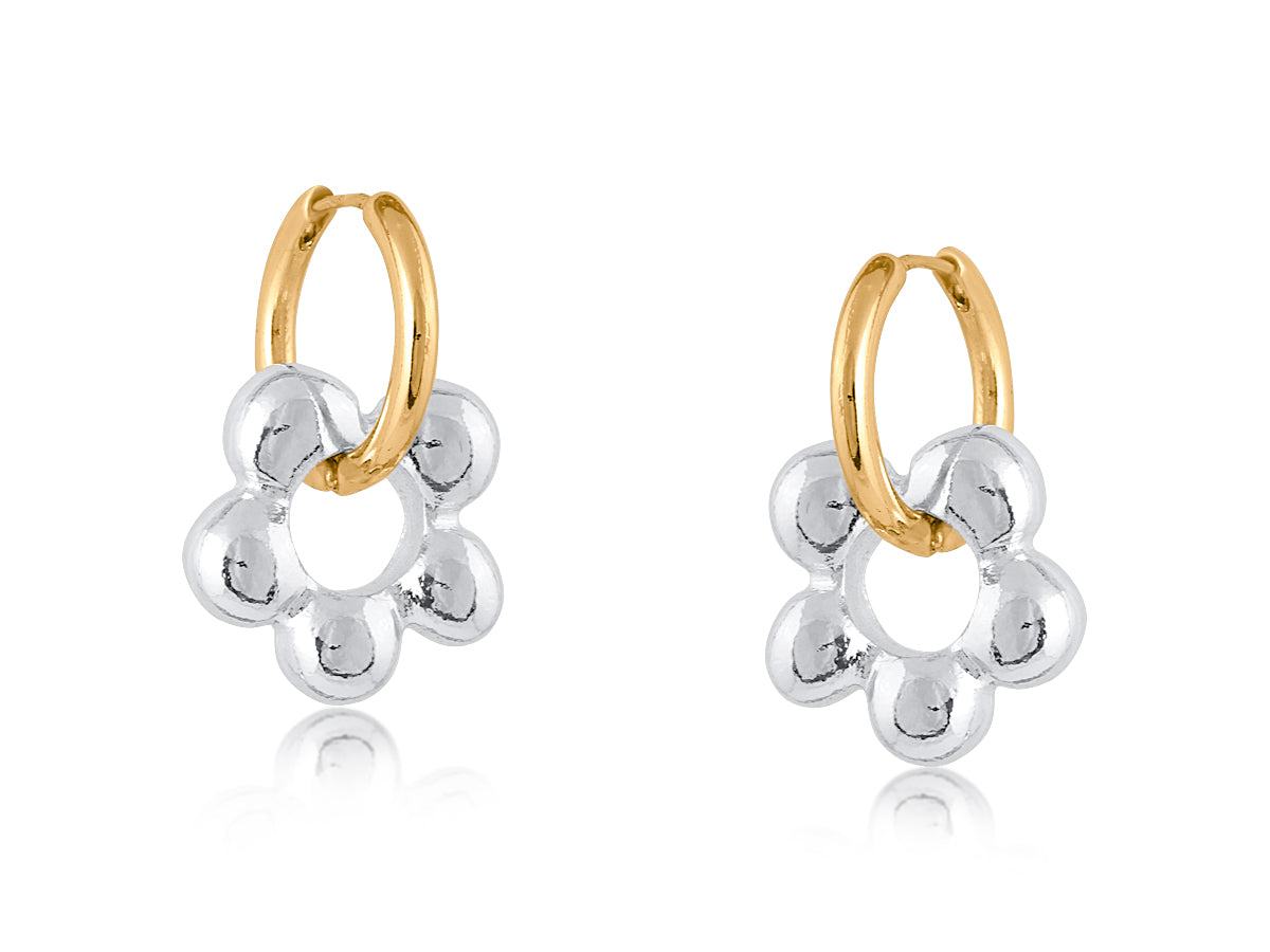 Sakura Daisy Hoop Earrings