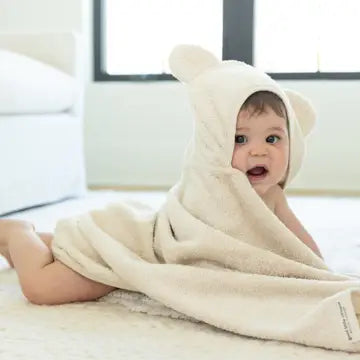 Linen Hooded Towel + Wash Mitt Set