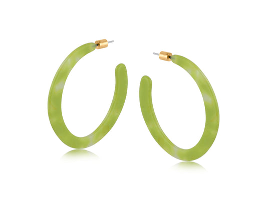Oleandre Lime Resin Hoop Earrings