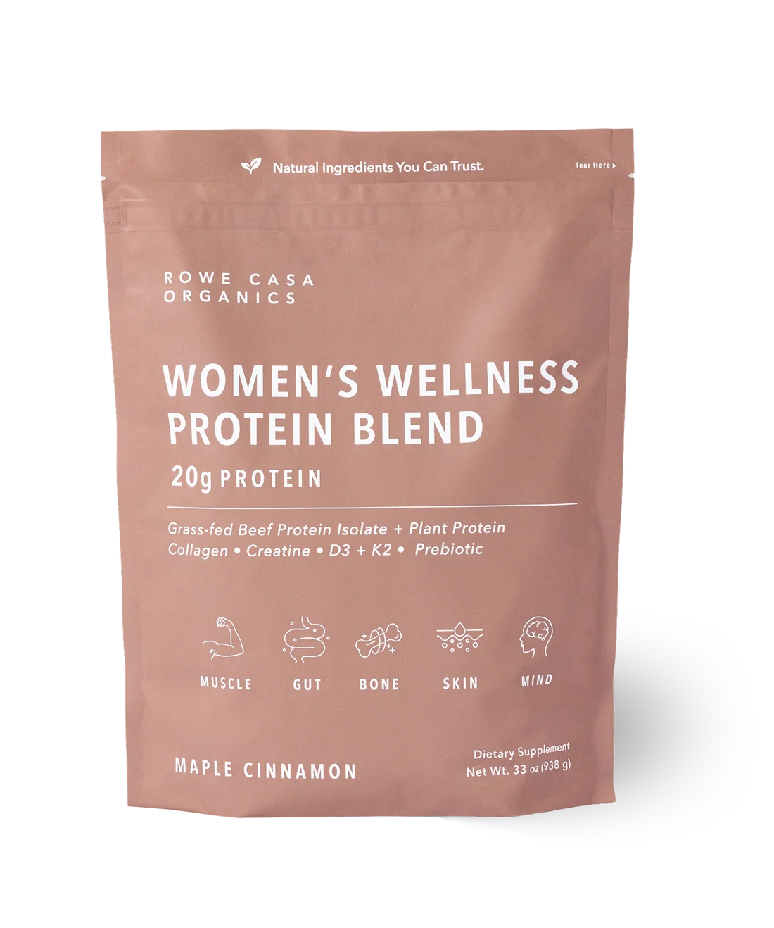 Rowe Casa Organics Women's Wellness Protein Blend Maple Cinnamon 33 oz