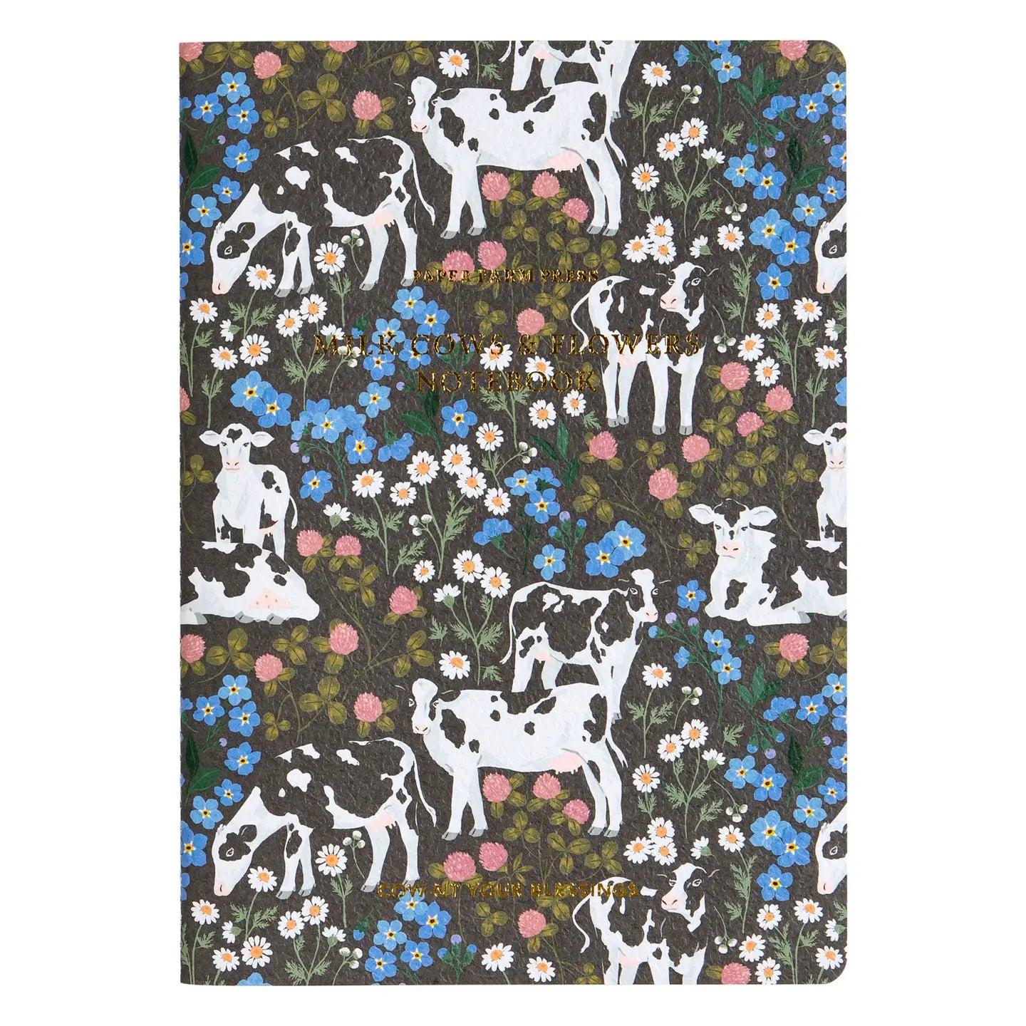Milk Cows & Flowers Stitched Notebook