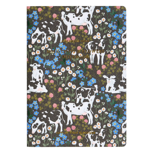 Milk Cows & Flowers Stitched Notebook